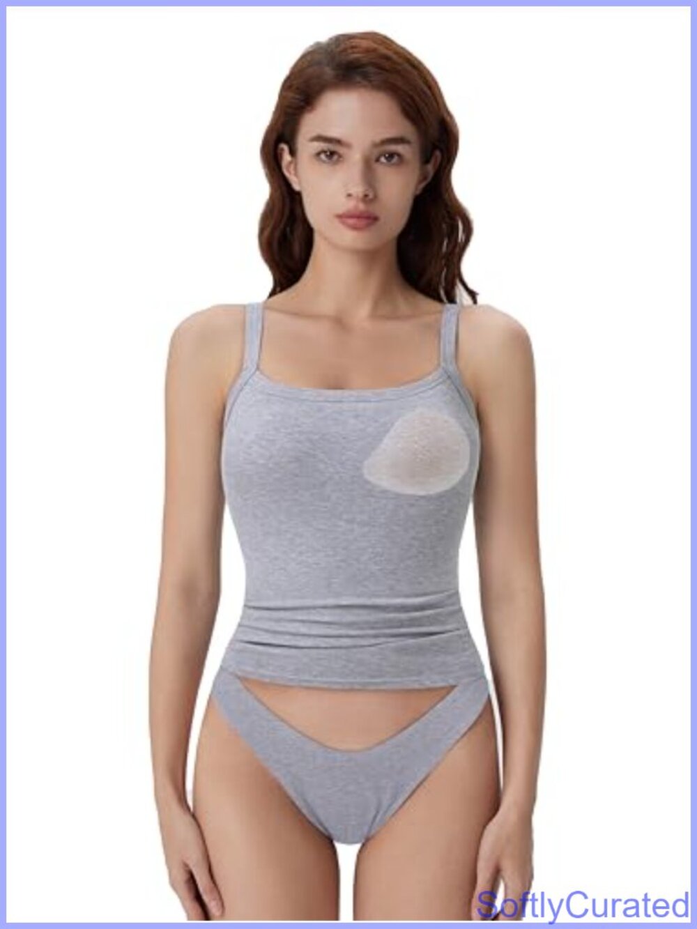 Cotton Rib Padded Tank Top Sleeveless Square Neck Fitted Camisole